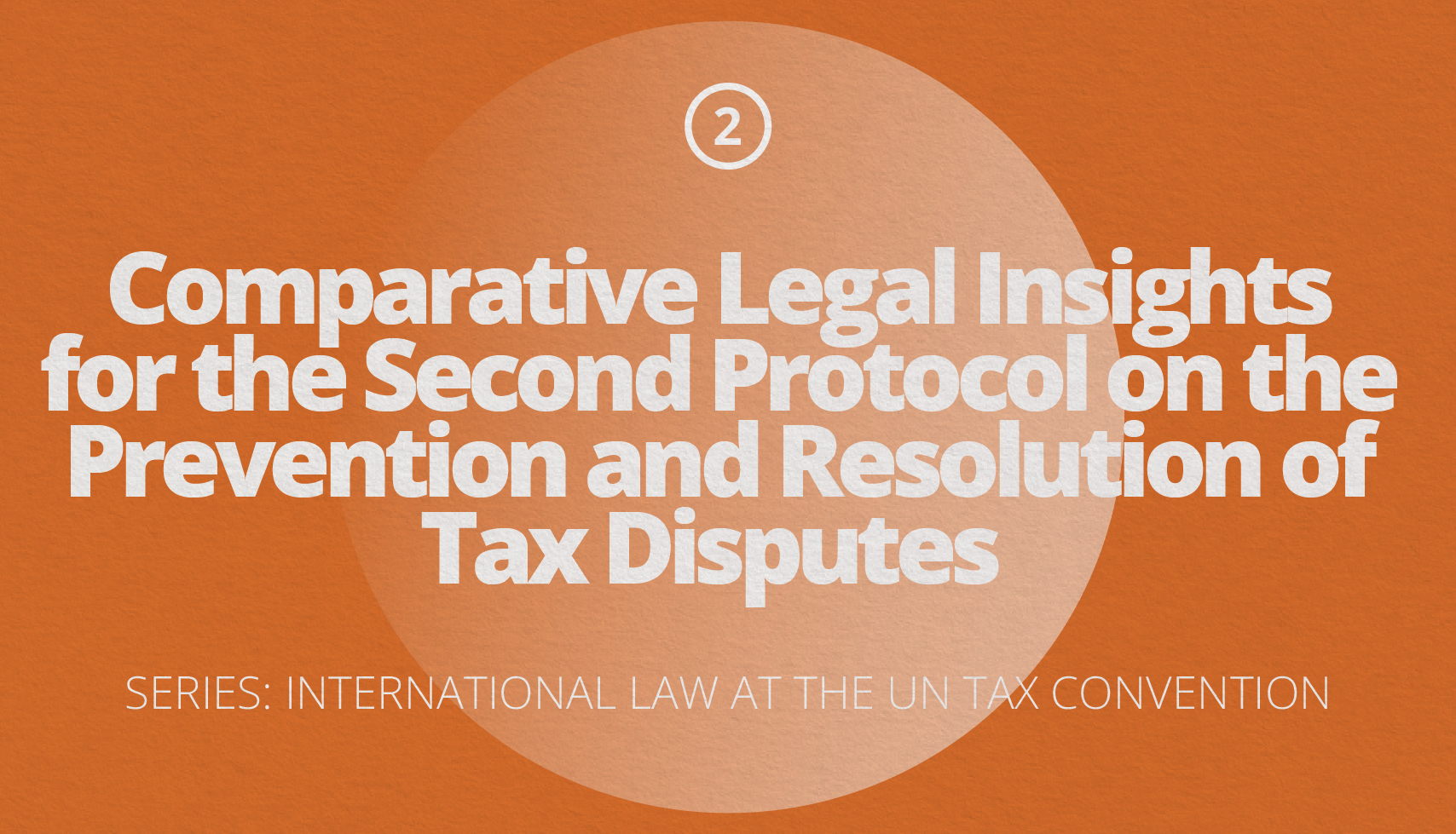 Comparative Legal Insights for the Second Protocol on the Prevention and Resolution of Tax Disputes | Series: International Law at the UN Tax Convention