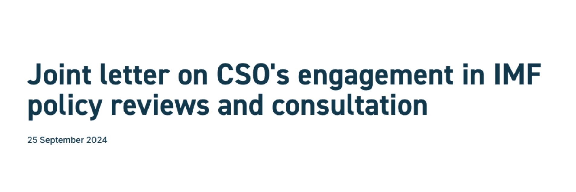 As Part of the Civil Society, we Urged IMF for Evaluation of 2015 Guidelines and Reforms